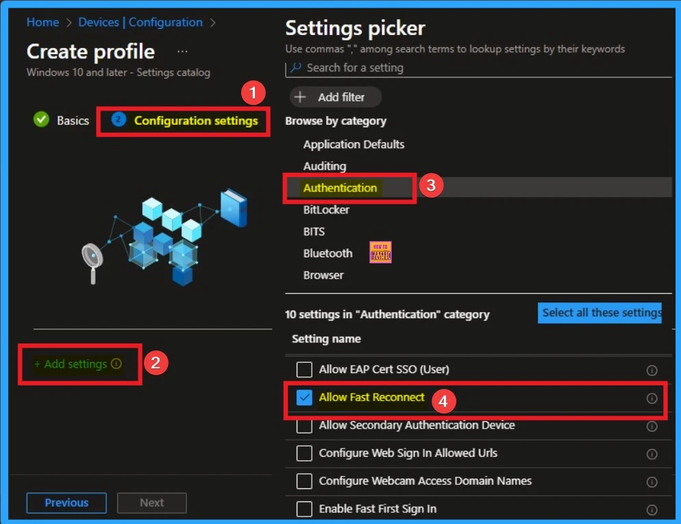 How to Allow or Block Fast Reconnect Policy using Intune 5 Enable or Disable Fast Reconnect Policy using Intune - Fig.5