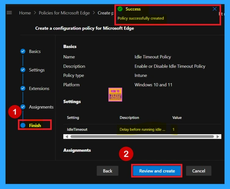 Enable or Disable Idle Timeout Policy in MS Edge Browser using M365 Admin Center 9 Enable or Disable Idle Timeout Policy in Microsoft Edge Using M365 Admin Center -Fig.8