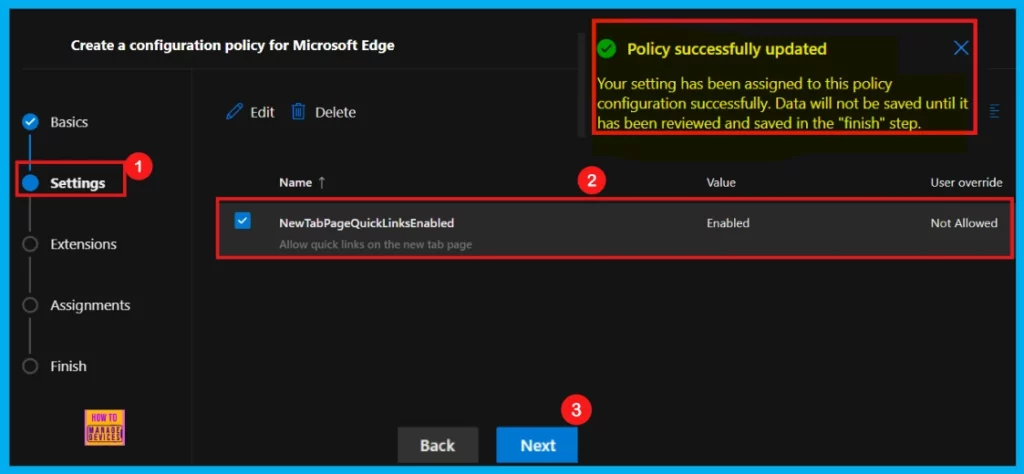 Enable or Disable New Tab Page Quick Links Policy in MS Edge Browser using Microsoft 365 Admin Center 7 Enable or Disable New Tab Page Quick Links Policy in MS Edge Browser using Microsoft 365 Admin Center - Fig.5