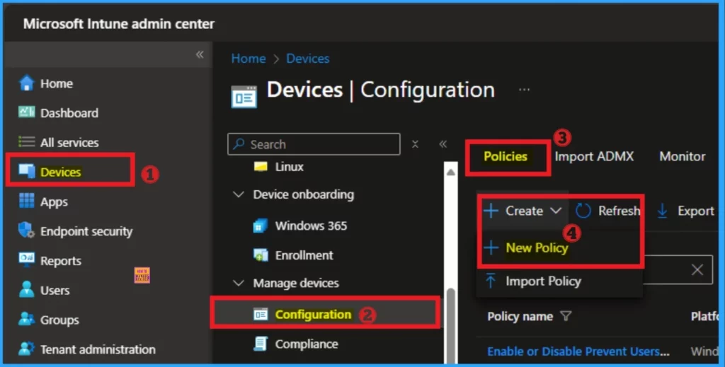How to Configure Allow Projection to PC Policy in Wireless Display using Intune - Fig.2