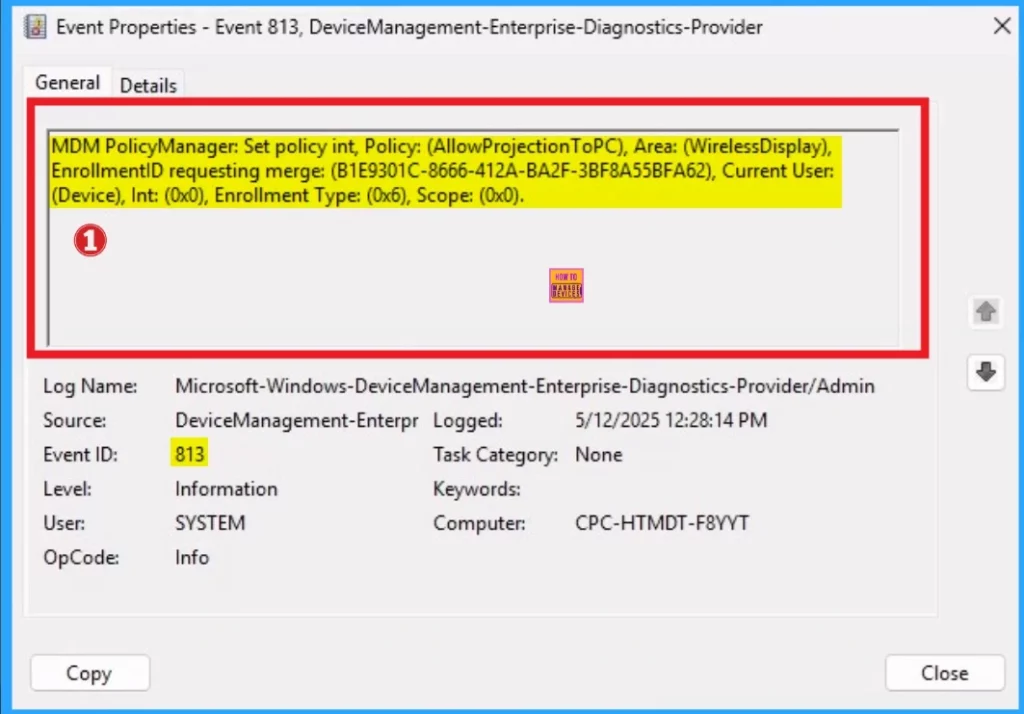 How to Configure Allow Projection to PC Policy in Wireless Display using Intune - Fig.12