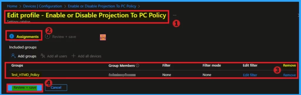 How to Configure Allow Projection to PC Policy in Wireless Display using Intune - Fig.13