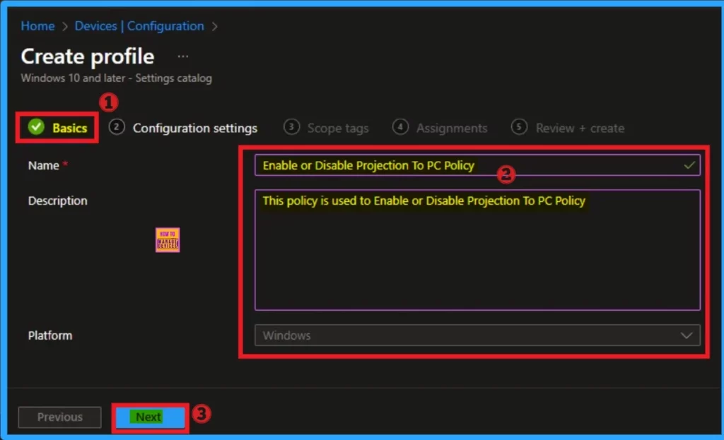 How to Configure Allow Projection to PC Policy in Wireless Display using Intune - Fig.4