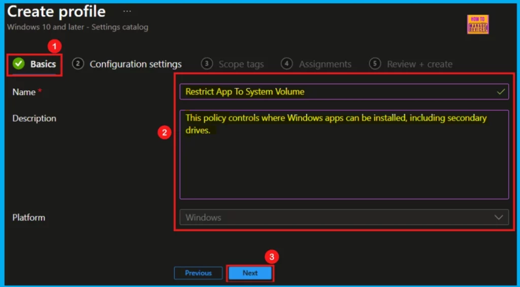 Enable or Disable Restrict App to System Volume Policy using Microsoft Intune 5 Enable or Disable Restrict App to System Volume Policy using Microsoft Intune - Fig.4
