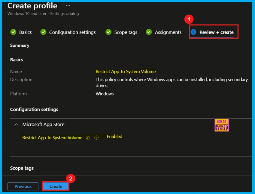 Enable or Disable Restrict App to System Volume Policy using Microsoft Intune 10 Enable or Disable Restrict App to System Volume Policy using Microsoft Intune - Fig.9