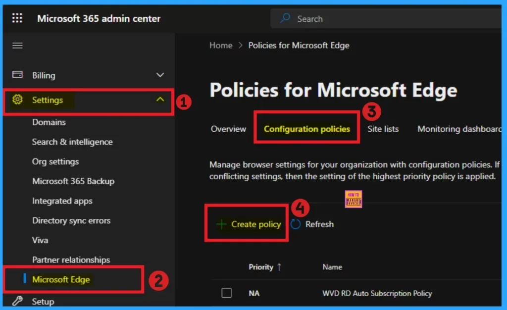 Enable or Disable Super Drag Drop Policy in MS Edge Browser using M365 Admin Center - Fig.1