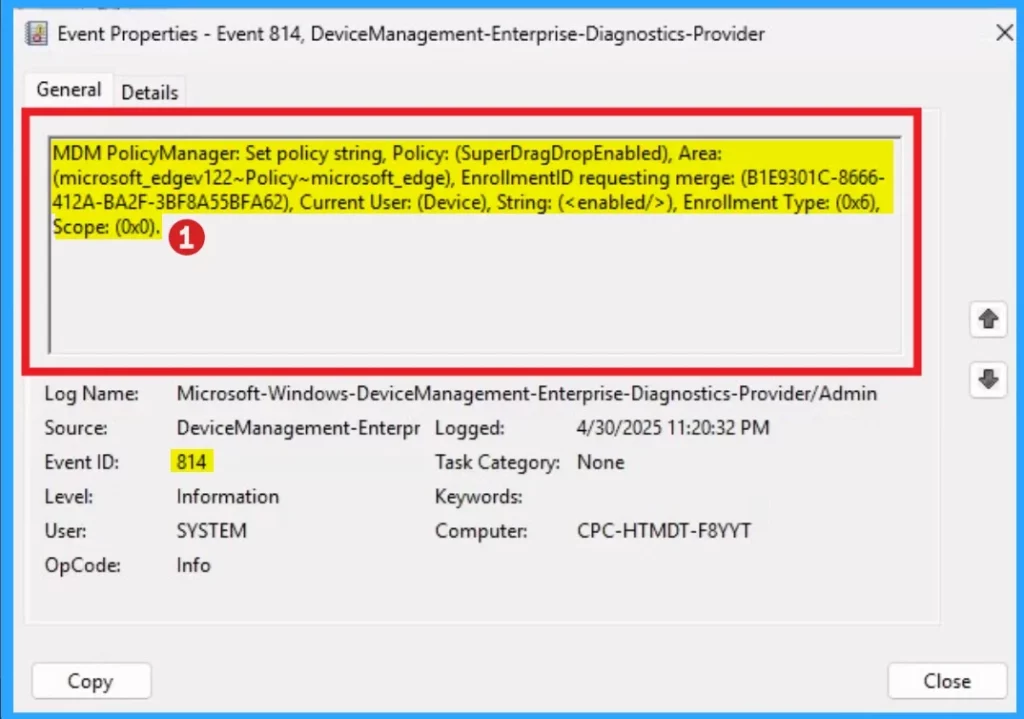 Enable or Disable Super Drag Drop Policy in MS Edge Browser using M365 Admin Center - Fig.13