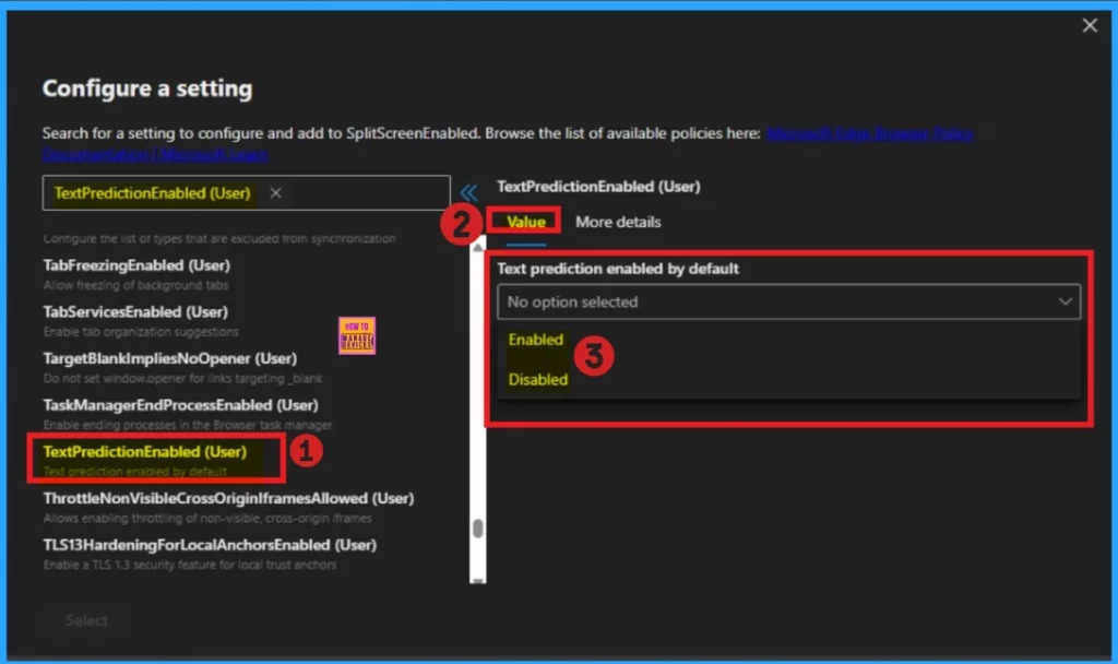 Enable or Disable Text Prediction Policy in MS Edge Browser using M365 Admin Center 5 Enable or Disable Text Prediction Policy in MS Edge Browser using M365 Admin Center - Fig.4