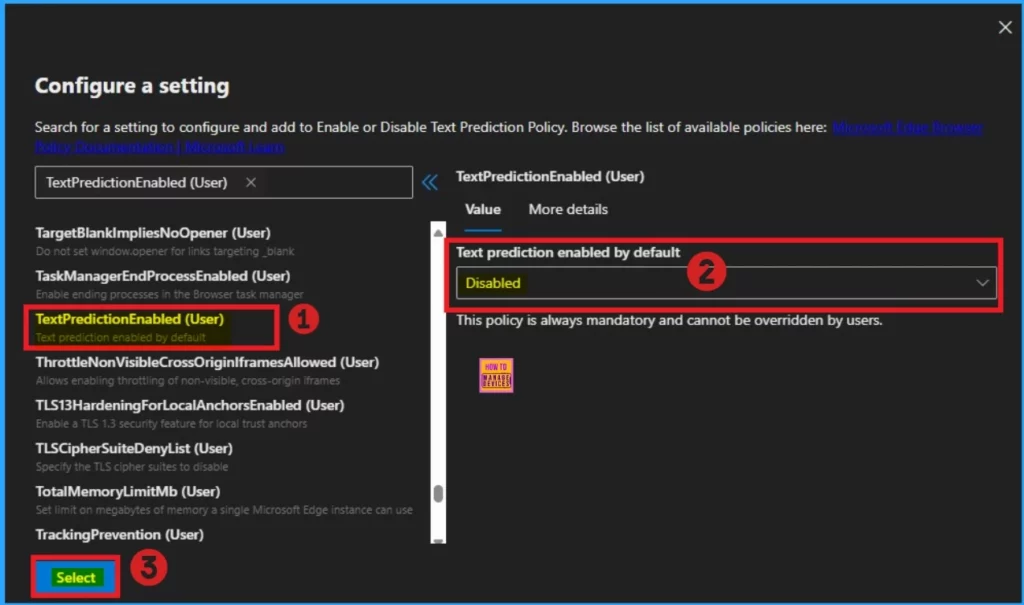 Enable or Disable Text Prediction Policy in MS Edge Browser using M365 Admin Center 7 Enable or Disable Text Prediction Policy in MS Edge Browser using M365 Admin Center - Fig.6