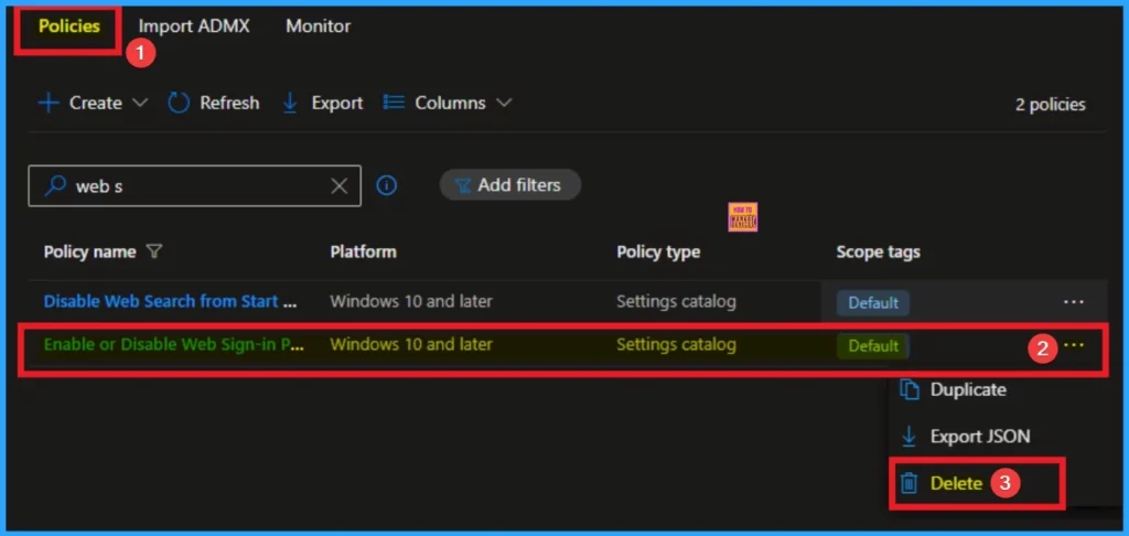 Enable or Disable Web Sign-in Policy for Windows using Intune - Fig.15