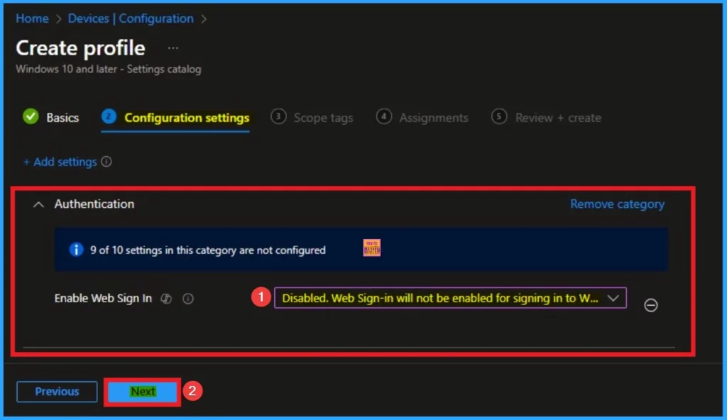 Enable or Disable Web Sign-in Policy for Windows using Intune - Fig.8