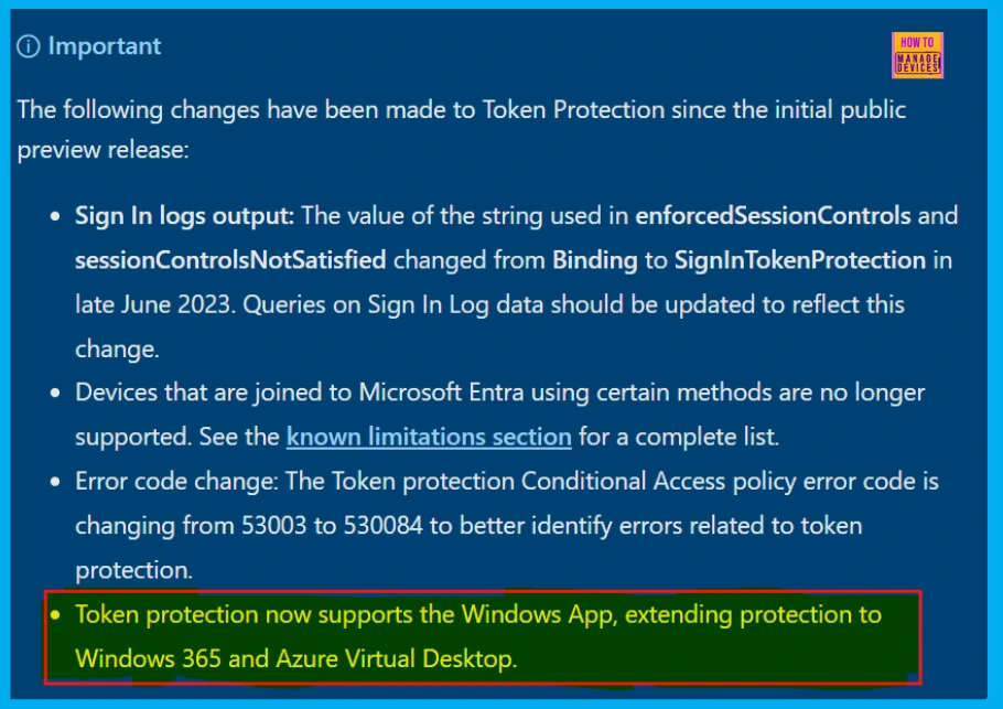 How to Enable Token Protection in Entra Conditional Access for Windows App to Secure AVD and Windows 365 - Fig.3 - Creds to MS