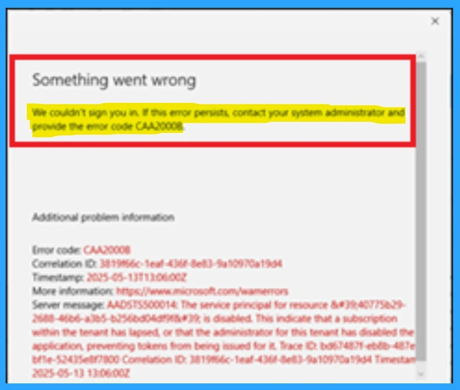 How to Fix CAA2000B 4usqa and 49dvs Sign-In Errors in Outlook and Outlook for Mac 3 How to Fix CAA2000B 4usqa and 49dvs Sign-In Errors in Outlook and Outlook for Mac - Fig.3 Creds to MS