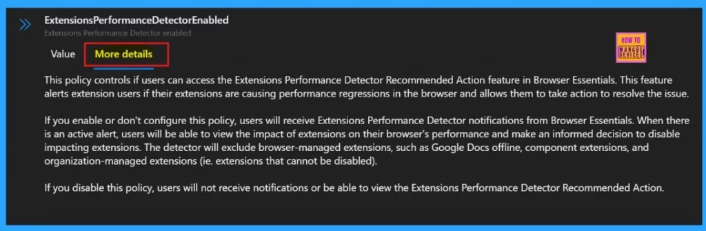 Enable or Disable Extensions Performance Detector in MS Edge Browser using M365 Admin Center - Fig.5