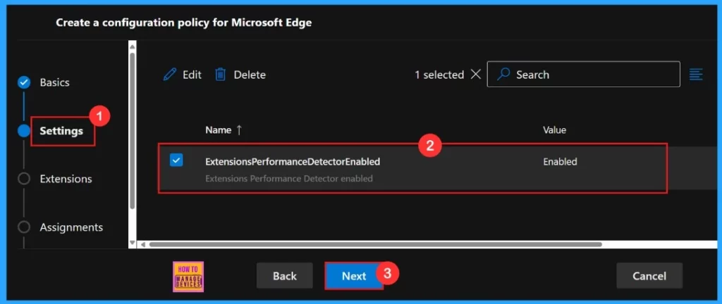 Enable or Disable Extensions Performance Detector in MS Edge Browser using M365 Admin Center - Fig.6