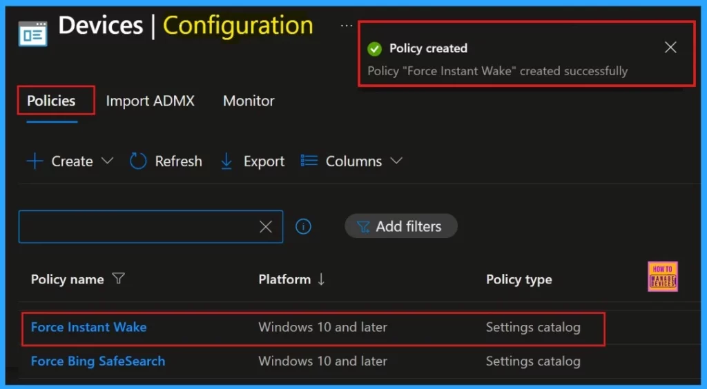 Enable or Disable Instant Wake Policy in Human Presence using Intune 12 How to Configure Force Instant Wake Policy in Human Presence using Intune Settings Catalog Policy - Fig.11