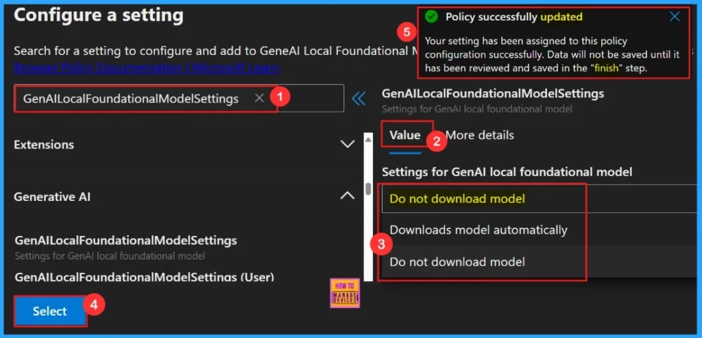 How to Configure Generative AI Local Foundational Model Settings in MS Edge Browser using M365 Admin Center - Fig.4