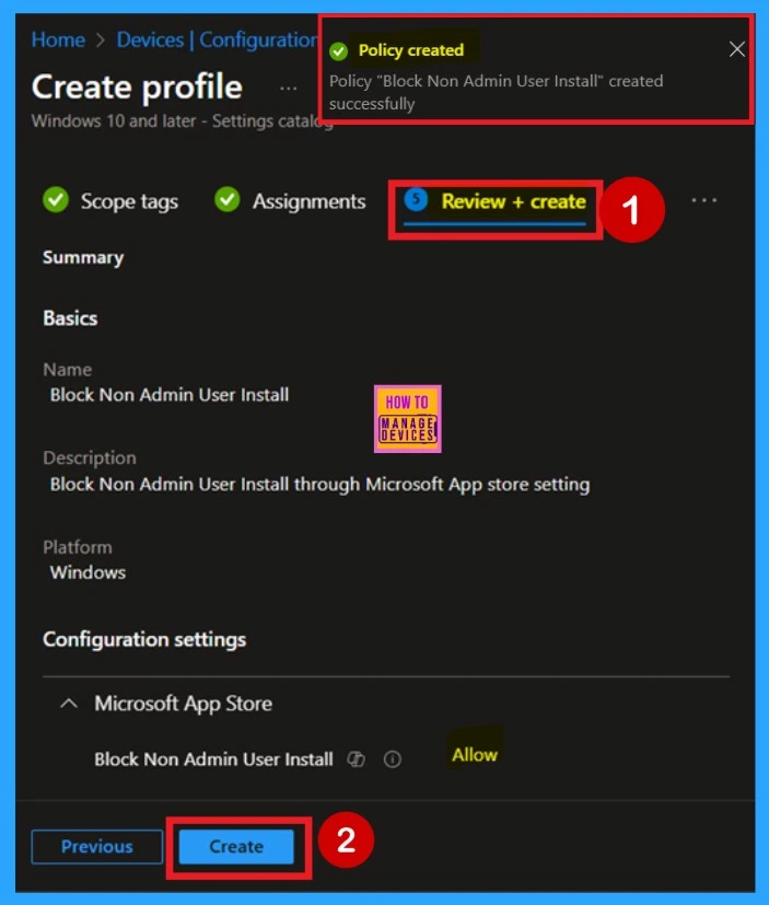 How to Allow or Block Non-Admin User Install using Intune Policy 11 How to Allow Block Non-Admin User Install using Intune Policy - Fig. 10