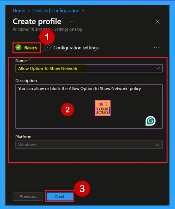 How to Allow or Block Option to Show Network using Intune Policy 4 How to Allow or Block Option to Show Network using Intune Policy -Fig.4