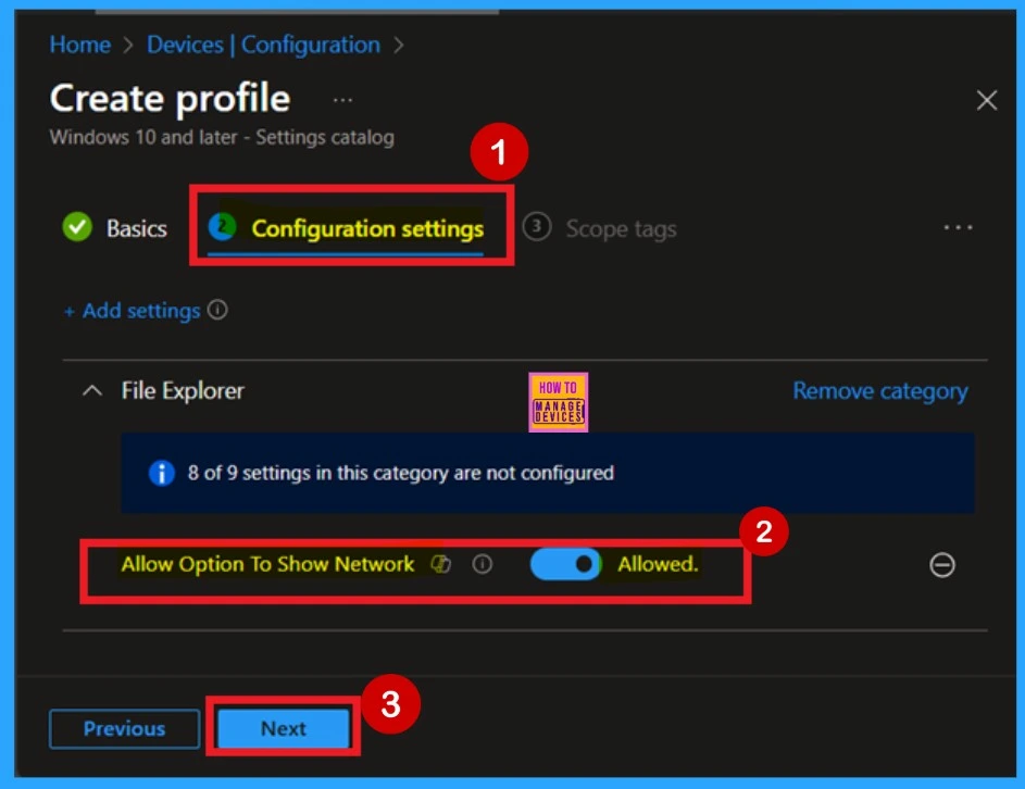 How to Allow or Block Option to Show Network using Intune Policy 7 How to Allow or Block Option to Show Network using Intune Policy -Fig.7