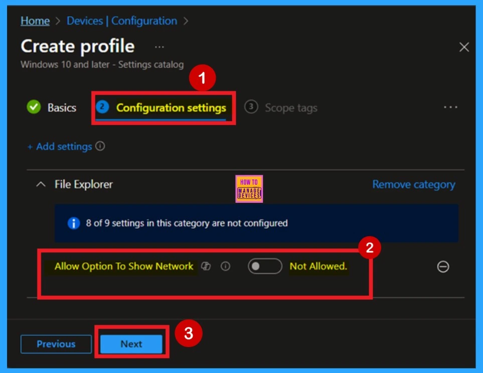 How to Allow or Block Option to Show Network using Intune Policy 6 How to Allow or Block Option to Show Network using Intune Policy -Fig.6