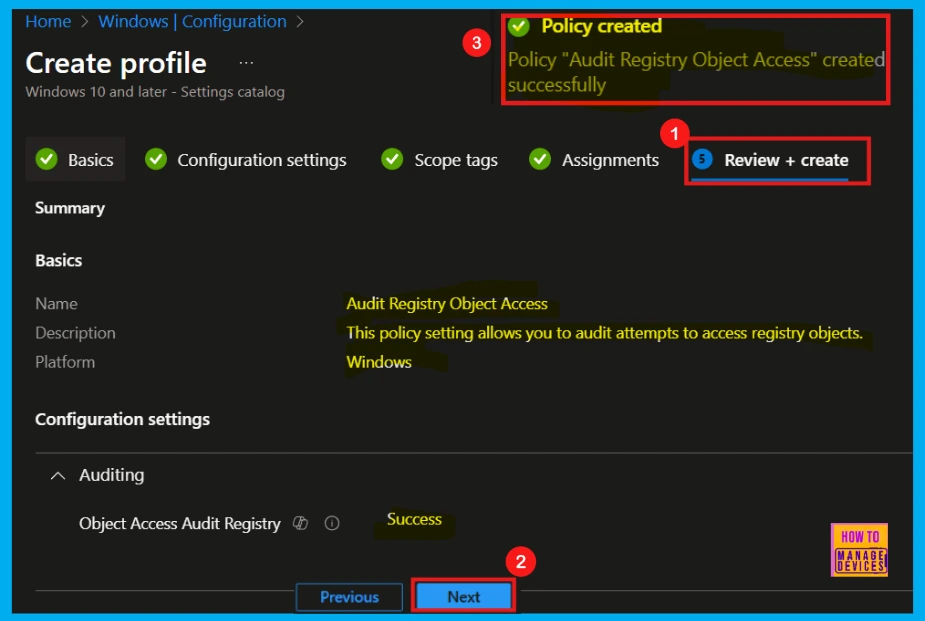 How to Configure Audit Policy for Registry Object Access in Windows using Intune 11 How to Configure Audit Policy for Registry Object Access in Windows using Intune - Fig.10