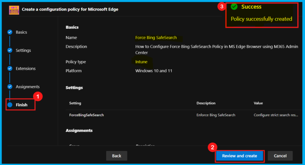 How to Enforce Bing SafeSearch Policy in MS Edge Browser using M365 Admin Center 11 How to Enforce Bing SafeSearch Policy in MS Edge Browser using M365 Admin Center - Fig.10