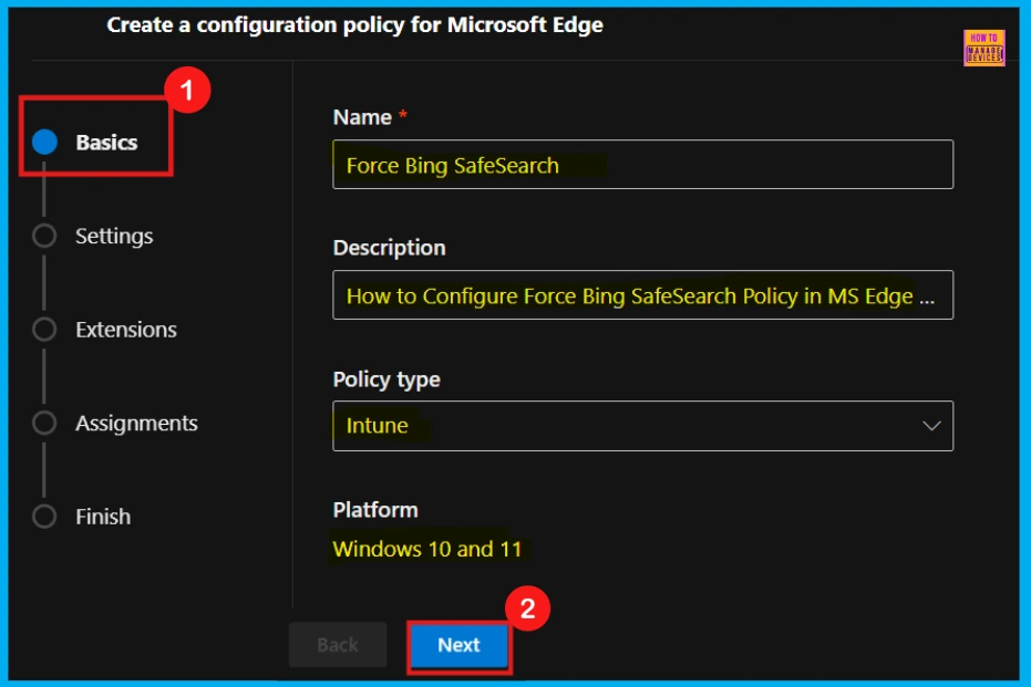 How to Enforce Bing SafeSearch Policy in MS Edge Browser using M365 Admin Center 3 How to Enforce Bing SafeSearch Policy in MS Edge Browser using M365 Admin Center - Fig.2