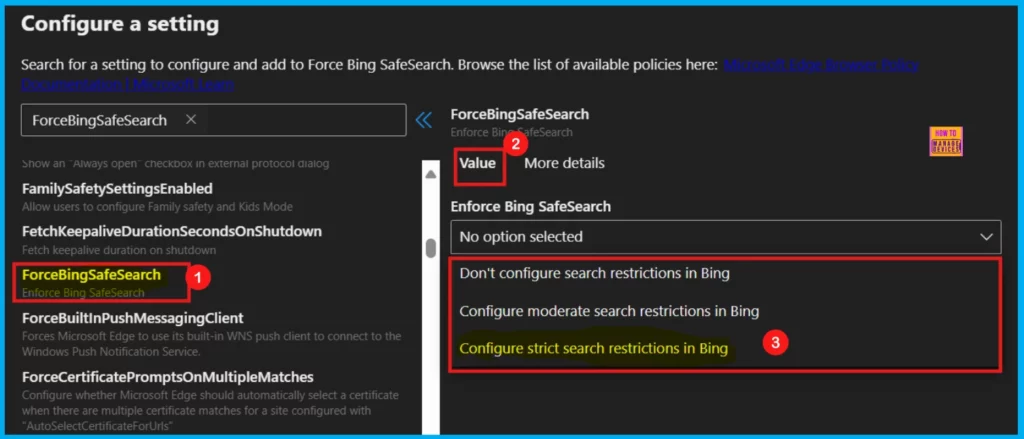 How to Enforce Bing SafeSearch Policy in MS Edge Browser using M365 Admin Center 5 How to Enforce Bing SafeSearch Policy in MS Edge Browser using M365 Admin Center - Fig.4