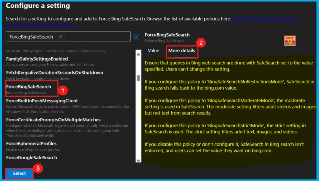 How to Enforce Bing SafeSearch Policy in MS Edge Browser using M365 Admin Center 6 How to Enforce Bing SafeSearch Policy in MS Edge Browser using M365 Admin Center - Fig.5