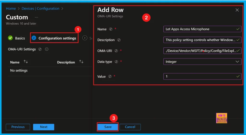 How to Configure Let Apps Access Microphone Policy in Privacy using Intune 3 How to Configure Let Apps Access Microphone Policy in Privacy using Intune - Fig.2