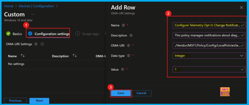 How to Configure Telemetry Opt-in Change Notification Policy using Intune - Fig.1 