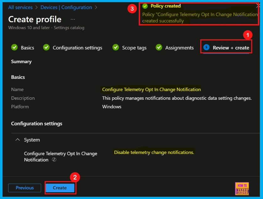 How to Configure Telemetry Opt-in Change Notification Policy using Intune - Fig.9