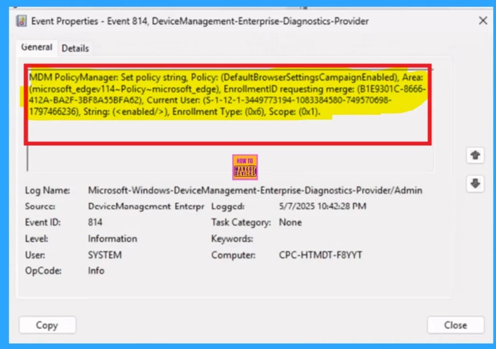 Enable Disable Default Browser Settings Campaign Policy in MS Edge Browser using M365 Admin Center -Fig.10