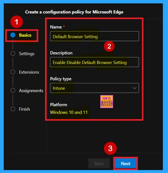 Enable Disable Default Browser Settings Campaign Policy in MS Edge Browser using M365 Admin Center -Fig.2