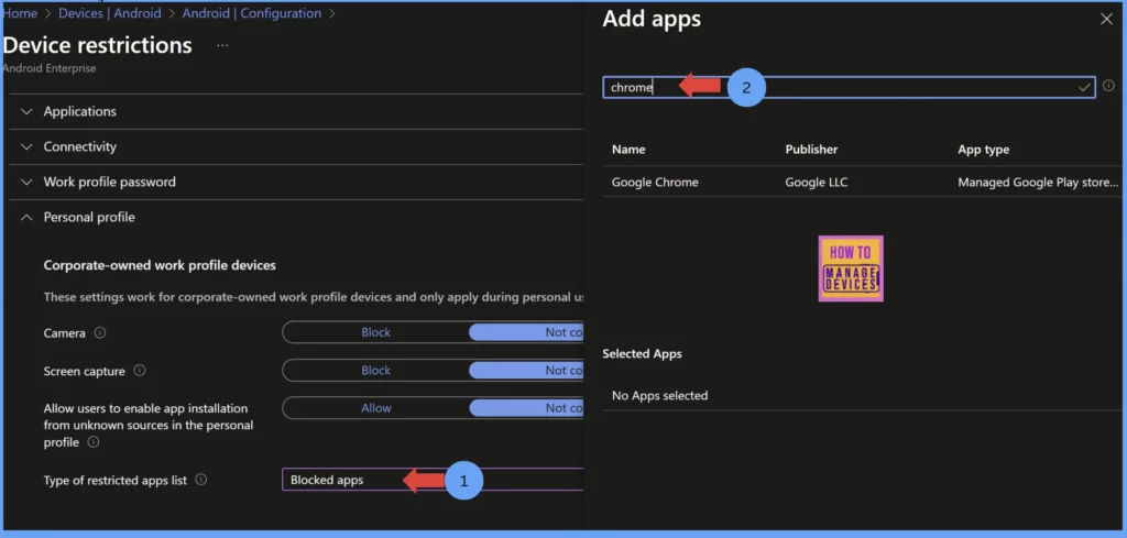 Managing Apps on the Personal Profile of COPE Devices Using Intune: Allow Lists and Block Lists Fig:  5