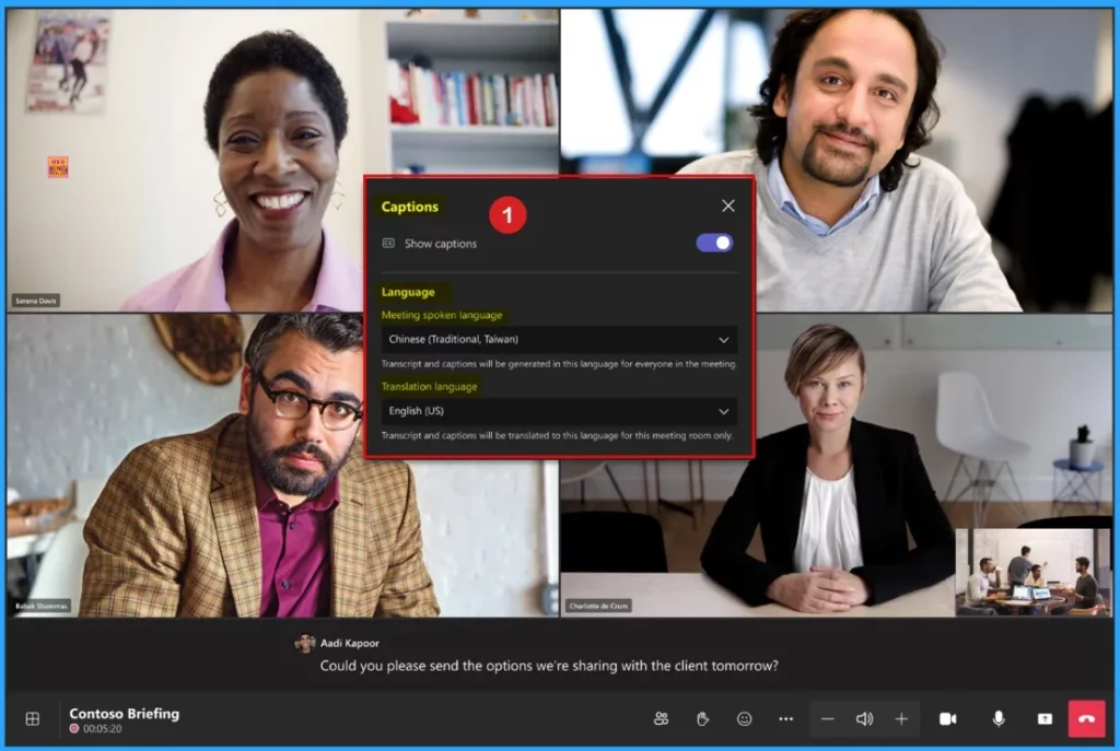 How to Enable Live Captions Translation in Teams Rooms on Windows - Fig.2 - Creds to MS
