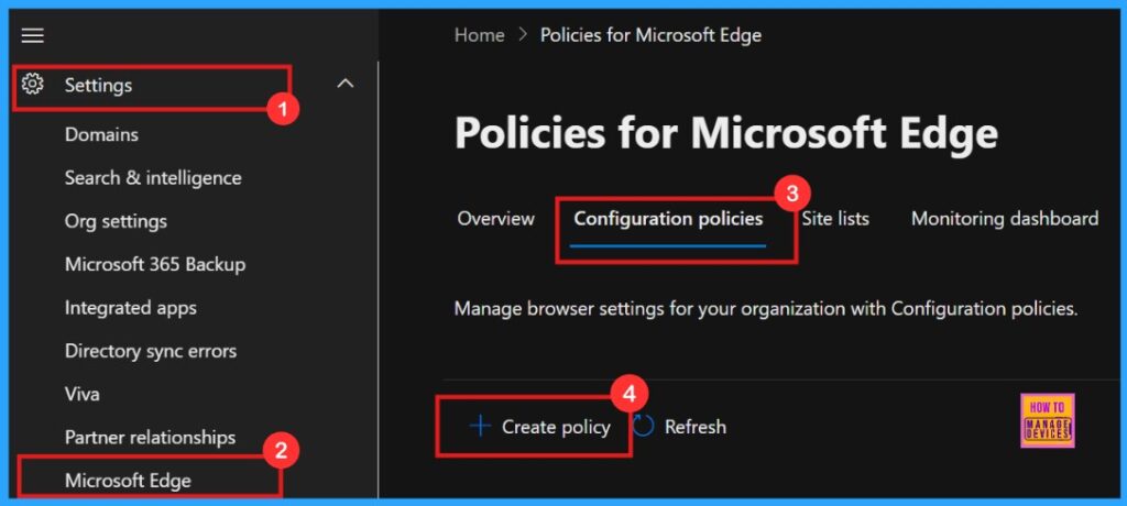 How to Configure Only On-Premises Implicit Sign-in Policy in MS Edge Browser using M365 Admin Center 2 How to Configure Only On-Premises Implicit Sign-in Policy in MS Edge Browser using M365 Admin Center - Fig.1
