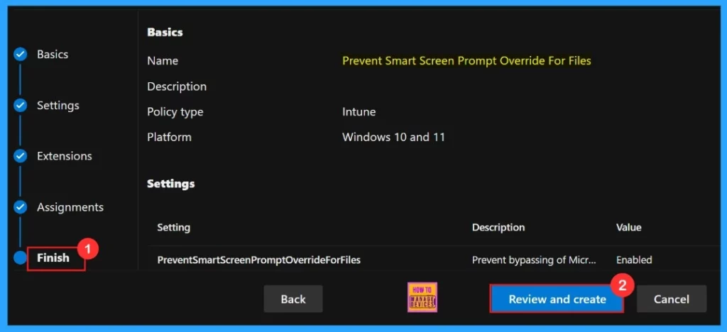 How to Prevent Smart Screen Prompt Override for Files Policy in MS Edge Browser using M365 Admin Center - Fig.10