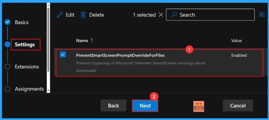 How to Prevent Smart Screen Prompt Override for Files Policy in MS Edge Browser using M365 Admin Center - Fig.6