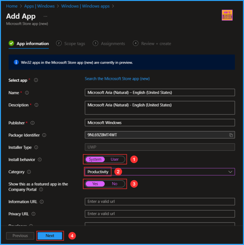 Simple Method to Deploy Natural Voice Pack to Windows 11 using Intune. Fig. 6