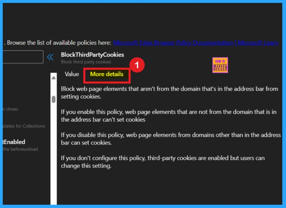 How to Block Third Party Cookies in MS Edge Browser using M365 Admin Center 6 How to Block Third Party Cookies in MS Edge Browser using M365 Admin Center - Fig.5