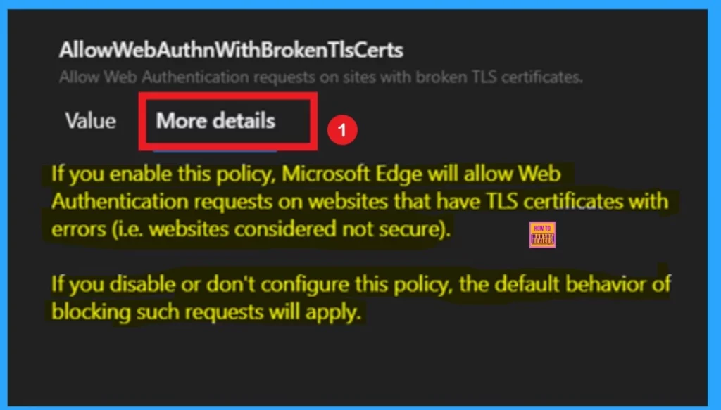 How to Allow or Block Web Authentication Requests on Sites with Broken TLS Certificates in Edge Browser using M365 Admin Center 6 How to Allow or Block Web Authentication Requests on Sites with Broken TLS Certificates in Edge Browser using M365 Admin Center - Fig.5