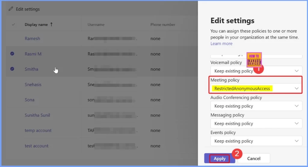 How to Change Policy Assignments for Multiple Users using Microsoft Teams Admin Center 4 How to Change Policy Assignments for Multiple Users using Microsoft Teams Admin Center - Fig.4