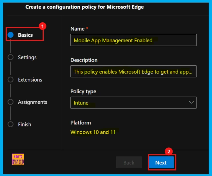 Enable or Disable Mobile App Management Policy in MS Edge Browser using M365 Admin Center 2 Enable or Disable Mobile App Management Policy in MS Edge Browser using M365 Admin Center - Fig.2