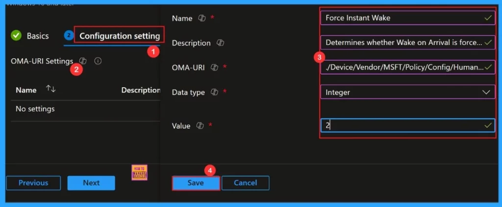 Enable or Disable Instant Wake Policy in Human Presence using Intune 13 How to Configure Force Instant Wake Policy in Human Presence using Intune Settings Catalog Policy - Fig.11.1