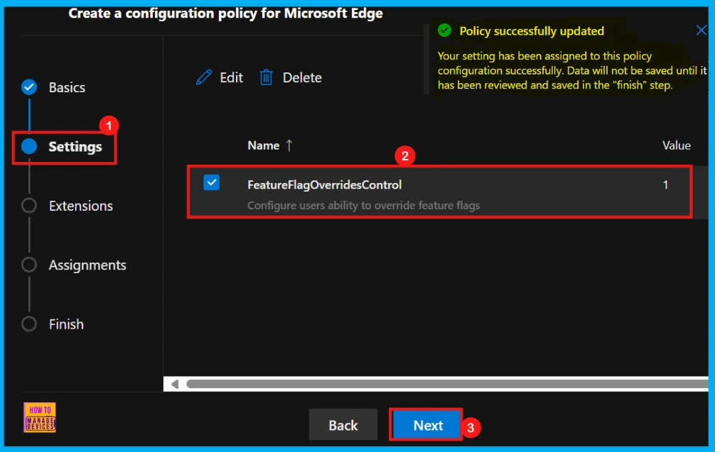 How to Configure User Ability to Override Feature Flags Policy in MS Edge Browser using M365 Admin Center 7 How to Configure User Ability to Override Feature Flags Policy in MS Edge Browser using M365 Admin Center - Fig.6