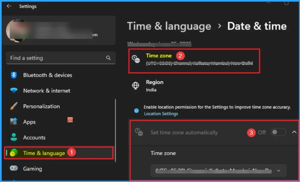 How to Fix Set Time Zone Automatically Greyed Out on Windows 11 1 How to Fix Set Time Zone Automatically Greyed Out on Windows 11 - Fig.1