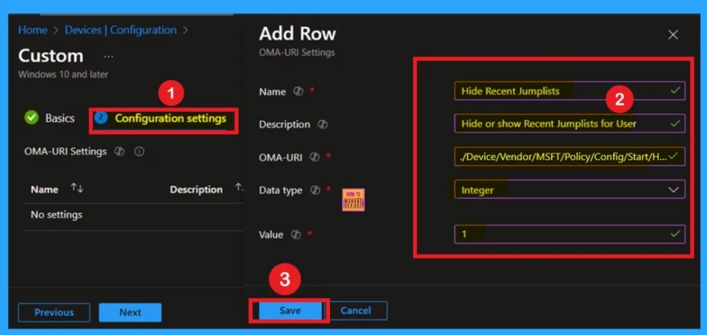 How to Show or Hide Recent Jumplists on Windows Start Menu and Taskbar using Intune Policy 15 How to Show or Hide Recent Jumplists on Windows Start Menu and Taskbar using Intune Policy -Fig.14