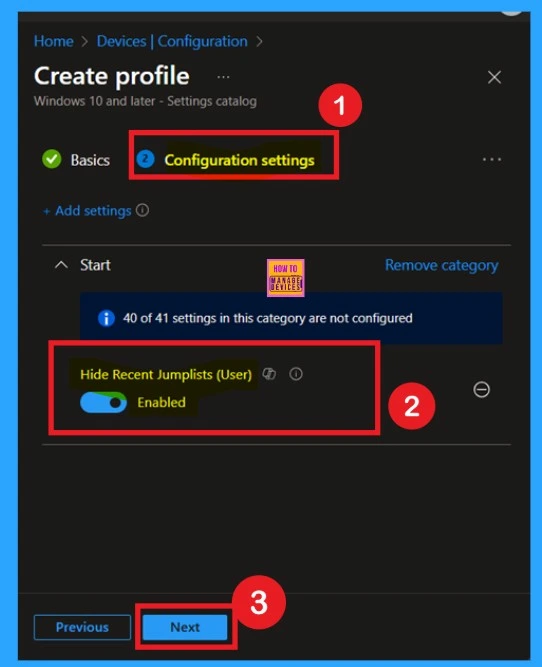 How to Show or Hide Recent Jumplists on Windows Start Menu and Taskbar using Intune Policy 7 How to Show or Hide Recent Jumplists on Windows Start Menu and Taskbar using Intune Policy -Fig.6
